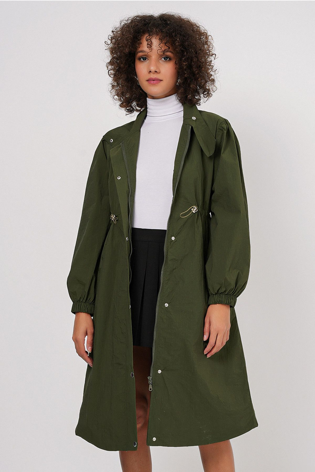 Bigdart 5939 Lined Long Trench Coat - Khaki