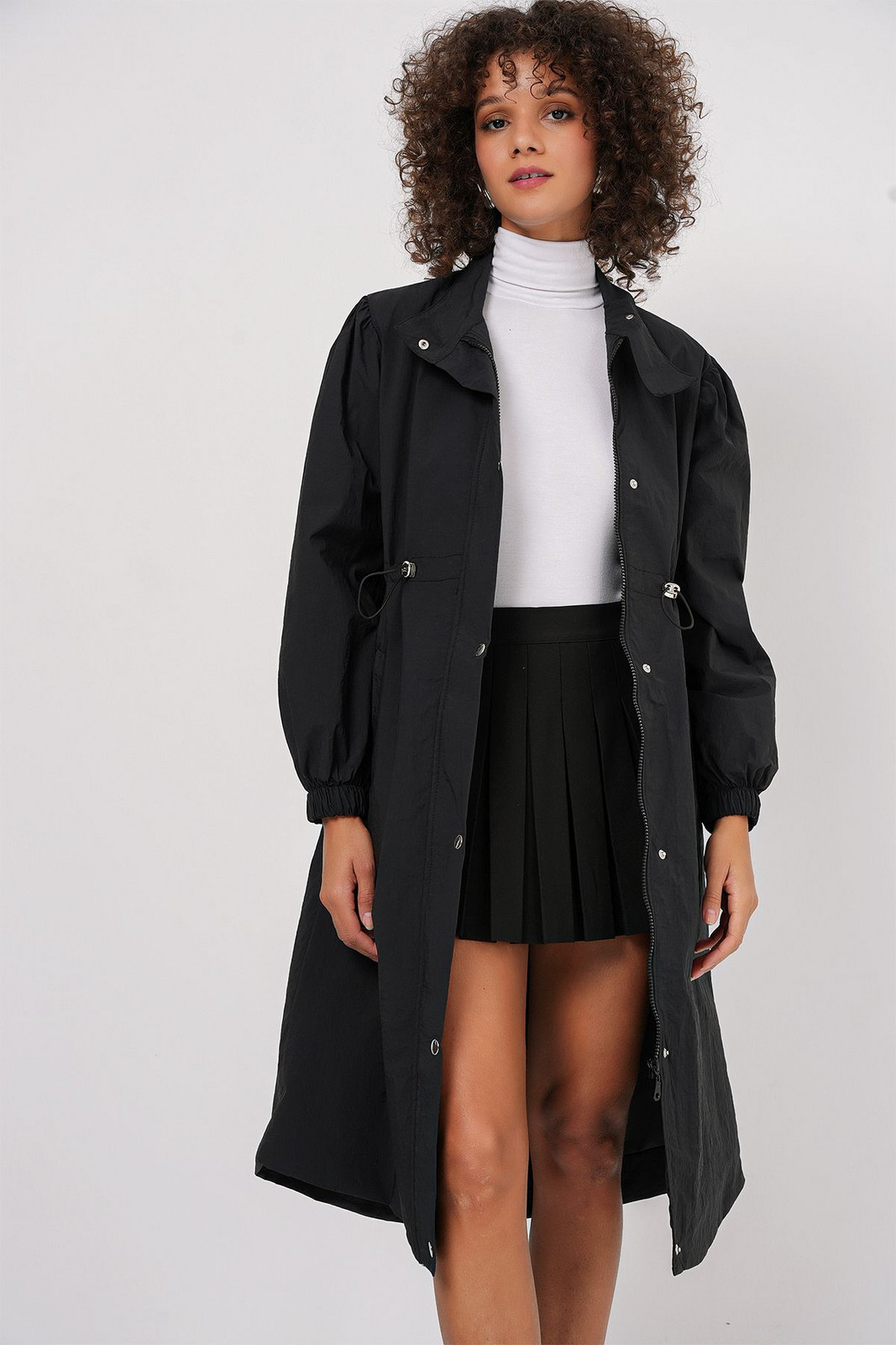 Bigdart 5939 Lined Long Trench Coat - Black