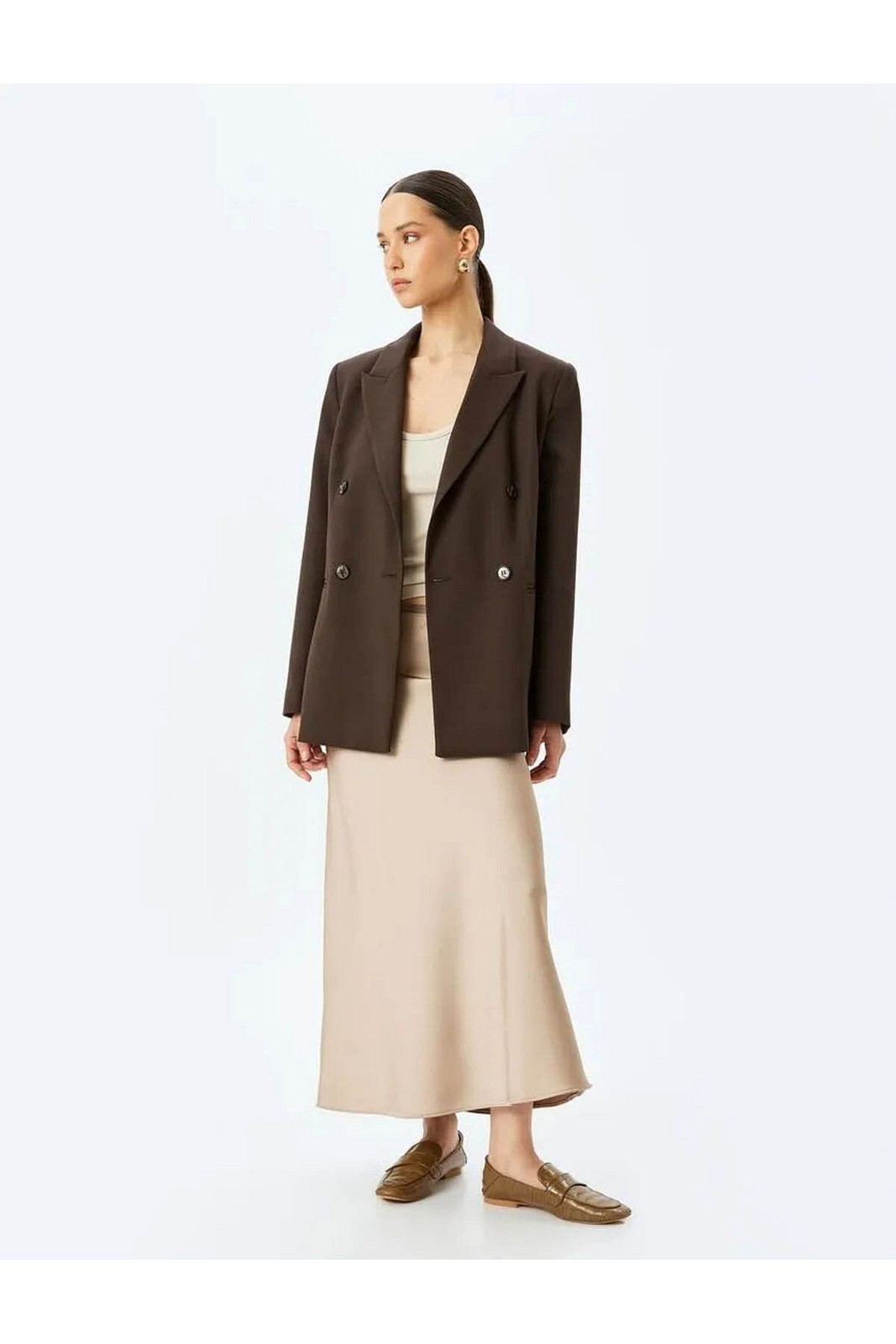 Koton A Cut Long Satin Skirt