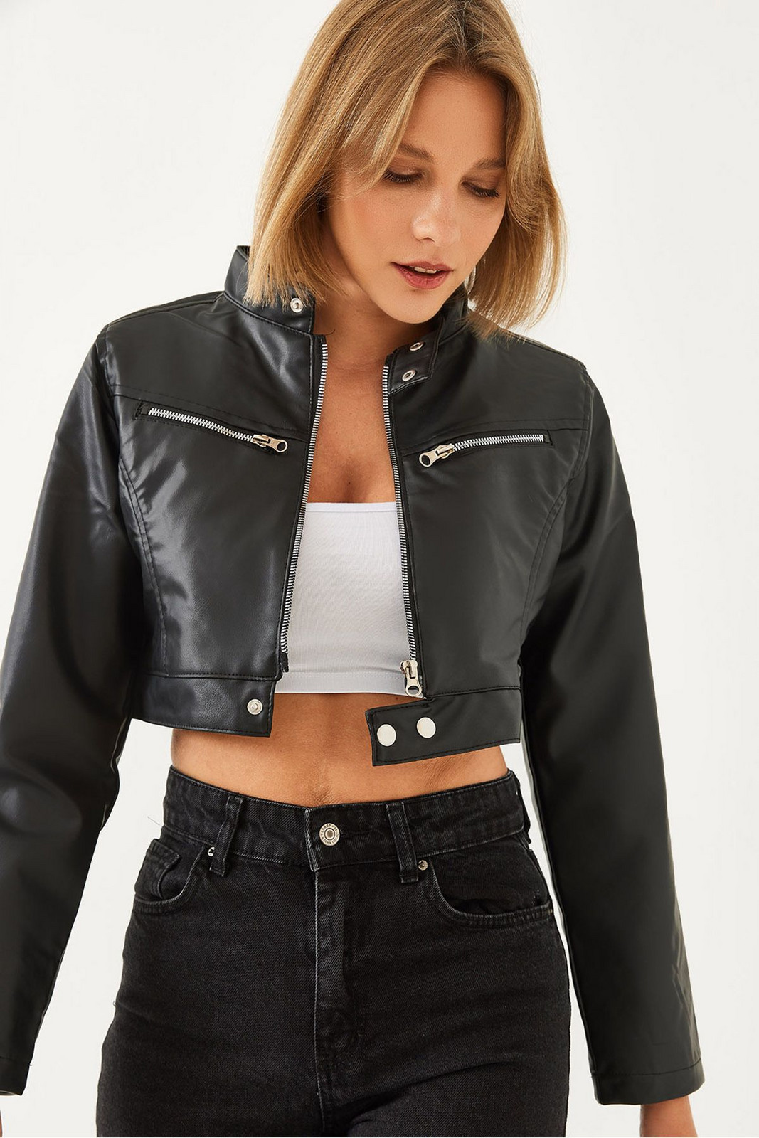 Bianco Lucci Women's Short Leather Jacket 2279