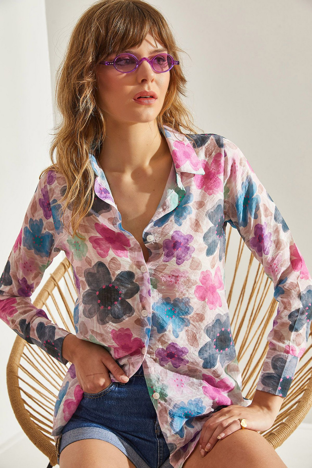Bianco Lucci Women's Patterned Viscose Slim Shirt