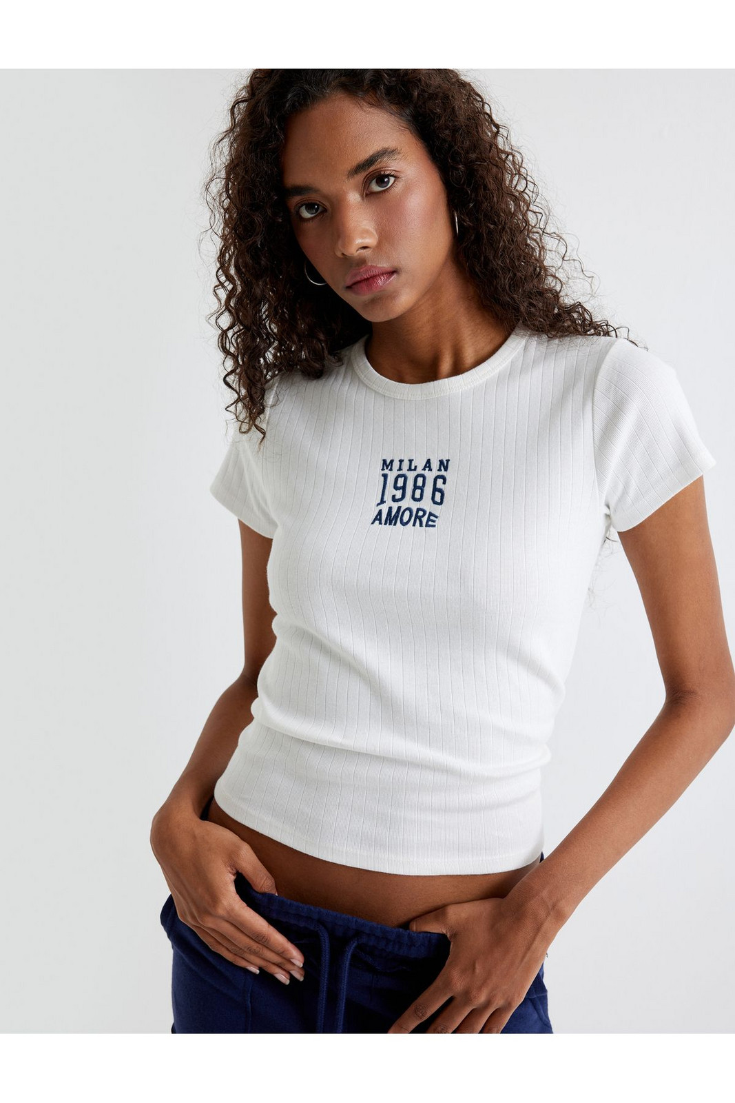 Koton Cotton T-Shirt Short Sleeve Crew Neck Embroidered Detail