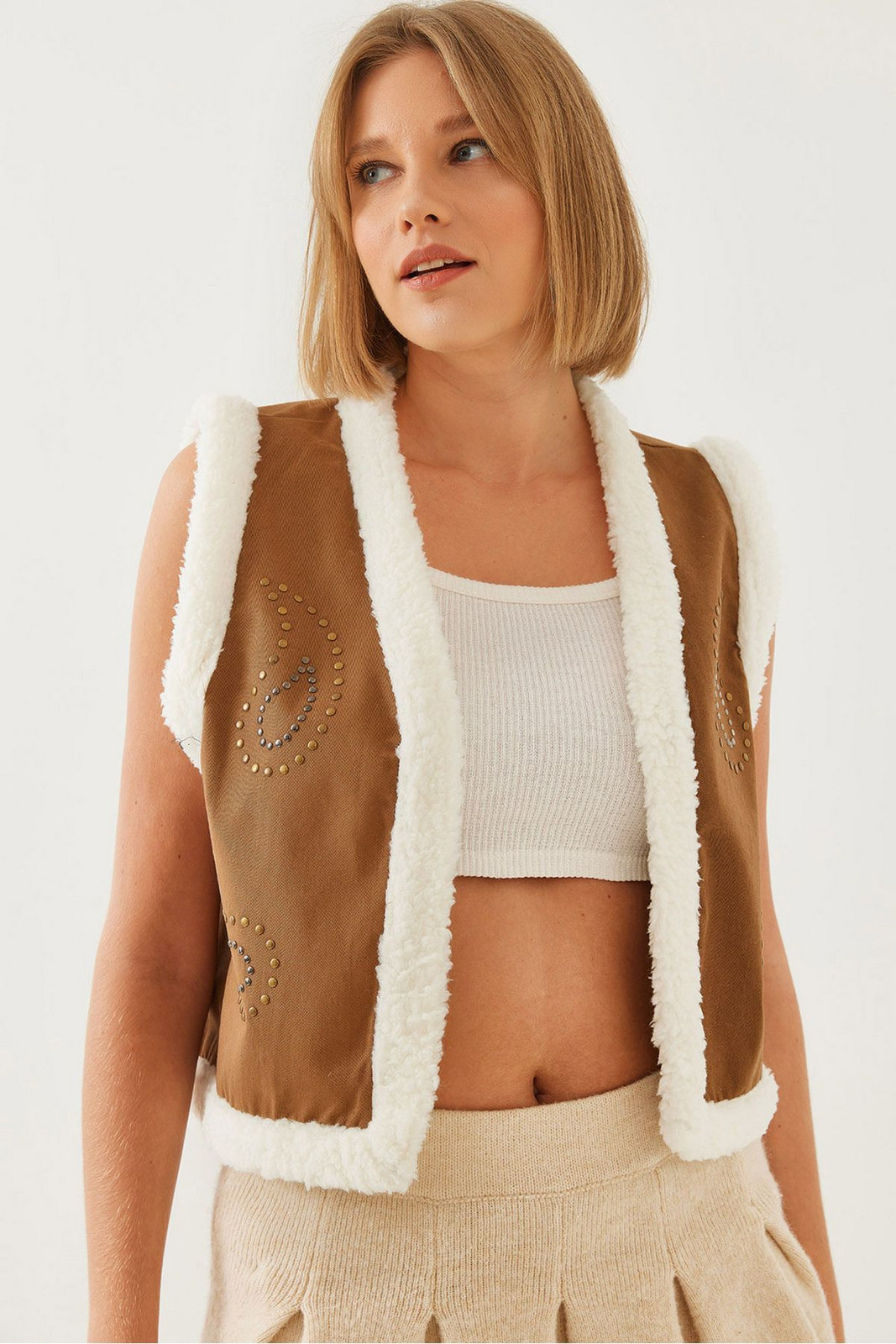 Bianco Lucci Women's Patterned Vest 9081