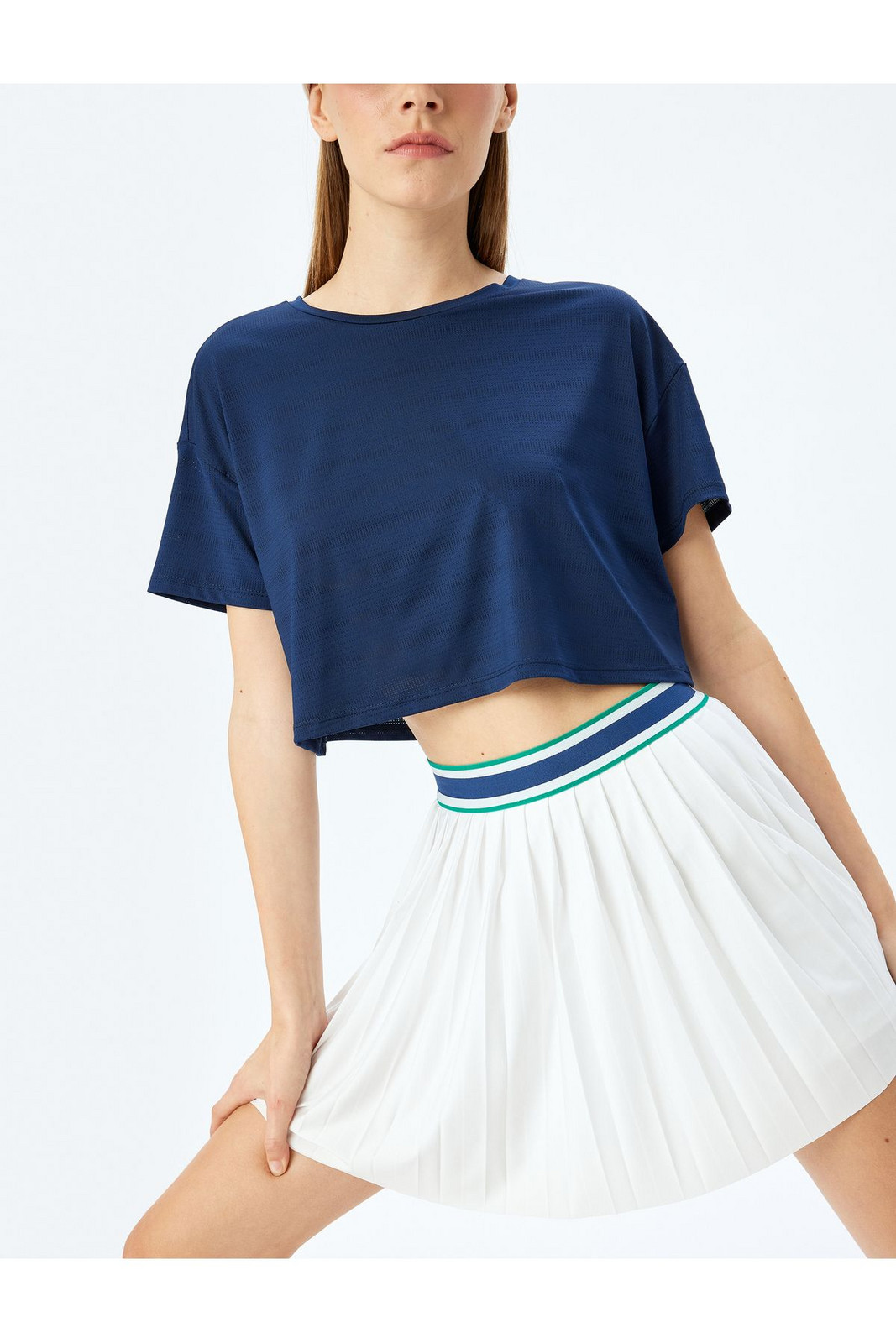 Koton Crop Crew Neck Comfortable Breathable Sports T-Shirt