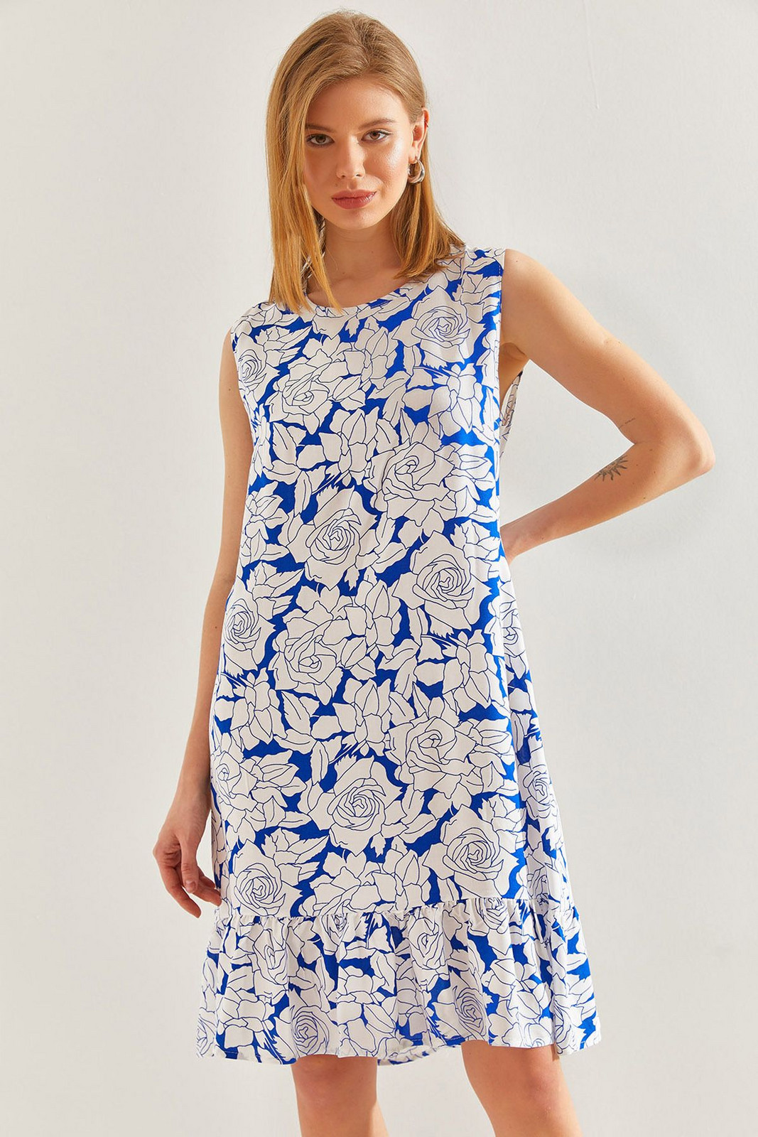 Bianco Lucci Women's Skirt Ruffled Floral Viscose Dress 60211018