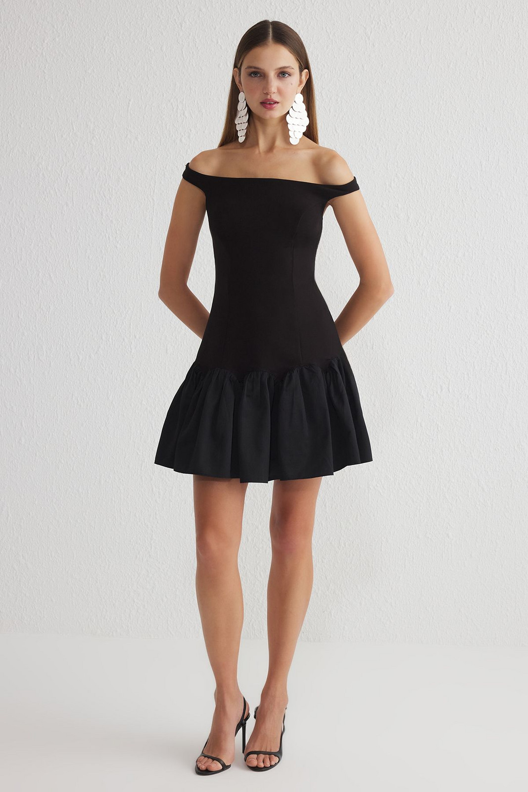 Trendyol Black Waist Open Woven Dress