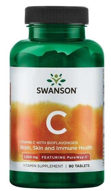Swanson vitamin c 1000 mg with rose hips 90 kapsúl