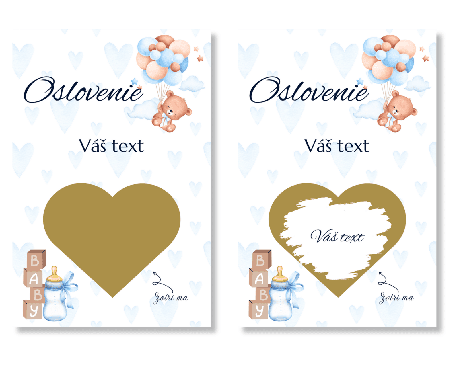 Personal Stierací žreb s vlastným textom - Baby blue Farba: Strieborná