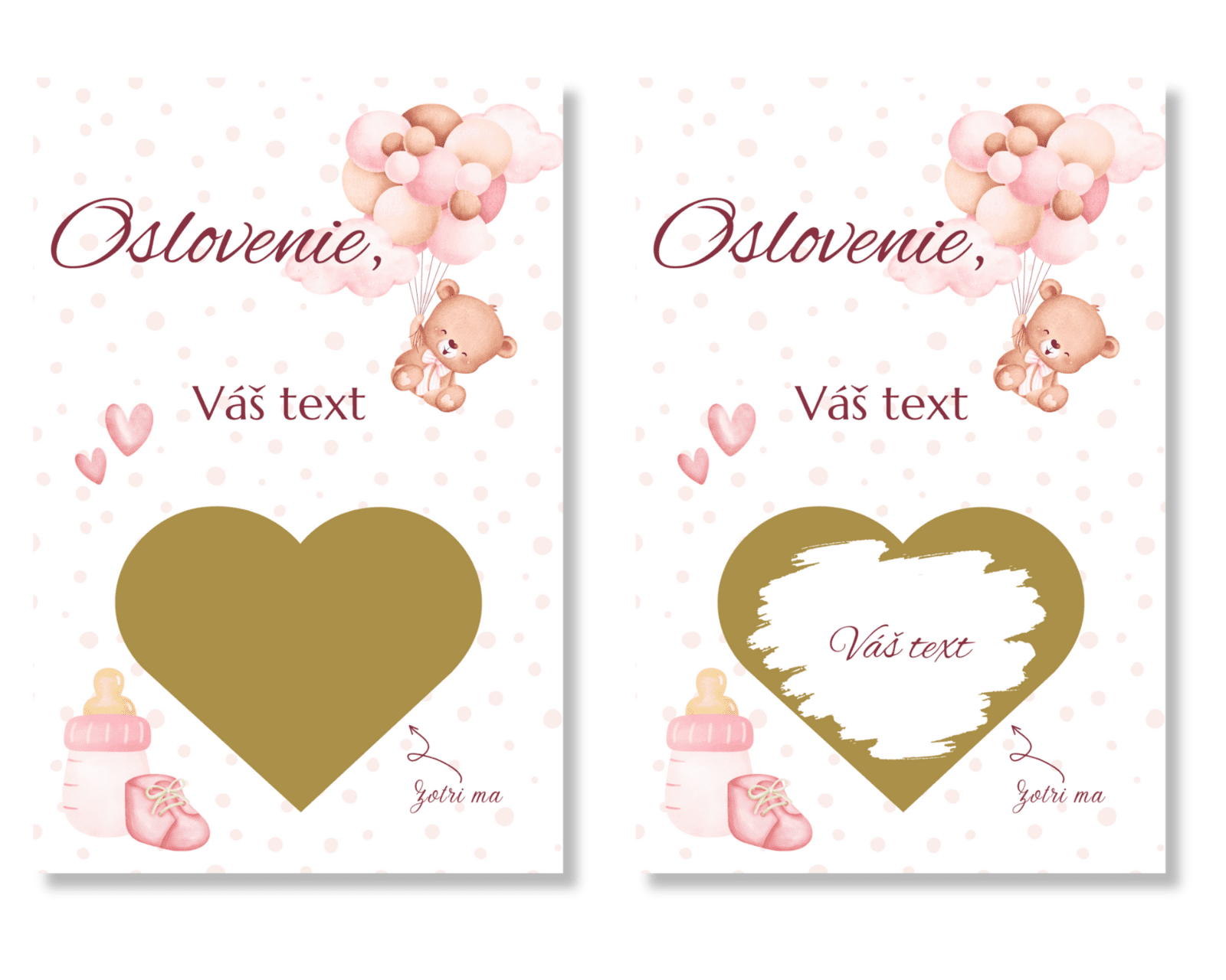 Personal Stierací žreb s vlastným textom - Baby pink Farba: Strieborná