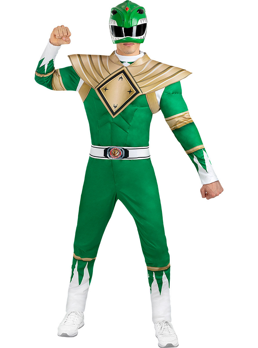 HeliumKing Pánsky kostým Power Ranger - Zelený Veľkosť - dospelý: XL