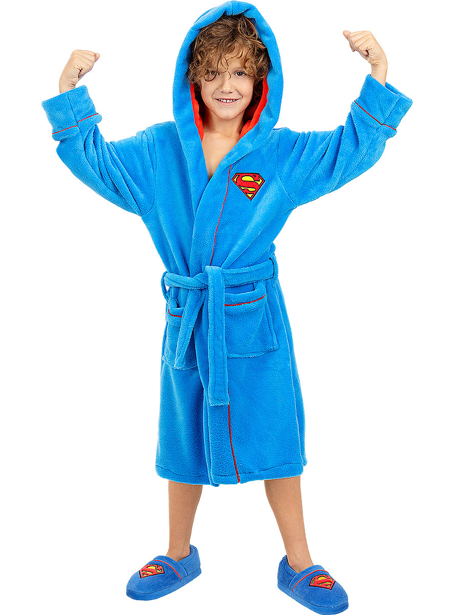 HeliumKing Detský župan - Superman modrý Veľkosť - deti: XL: 135 - 152 cm