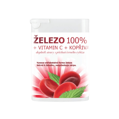 RAPETO Železo 100% + vitamín C + žihľava 90 tabliet