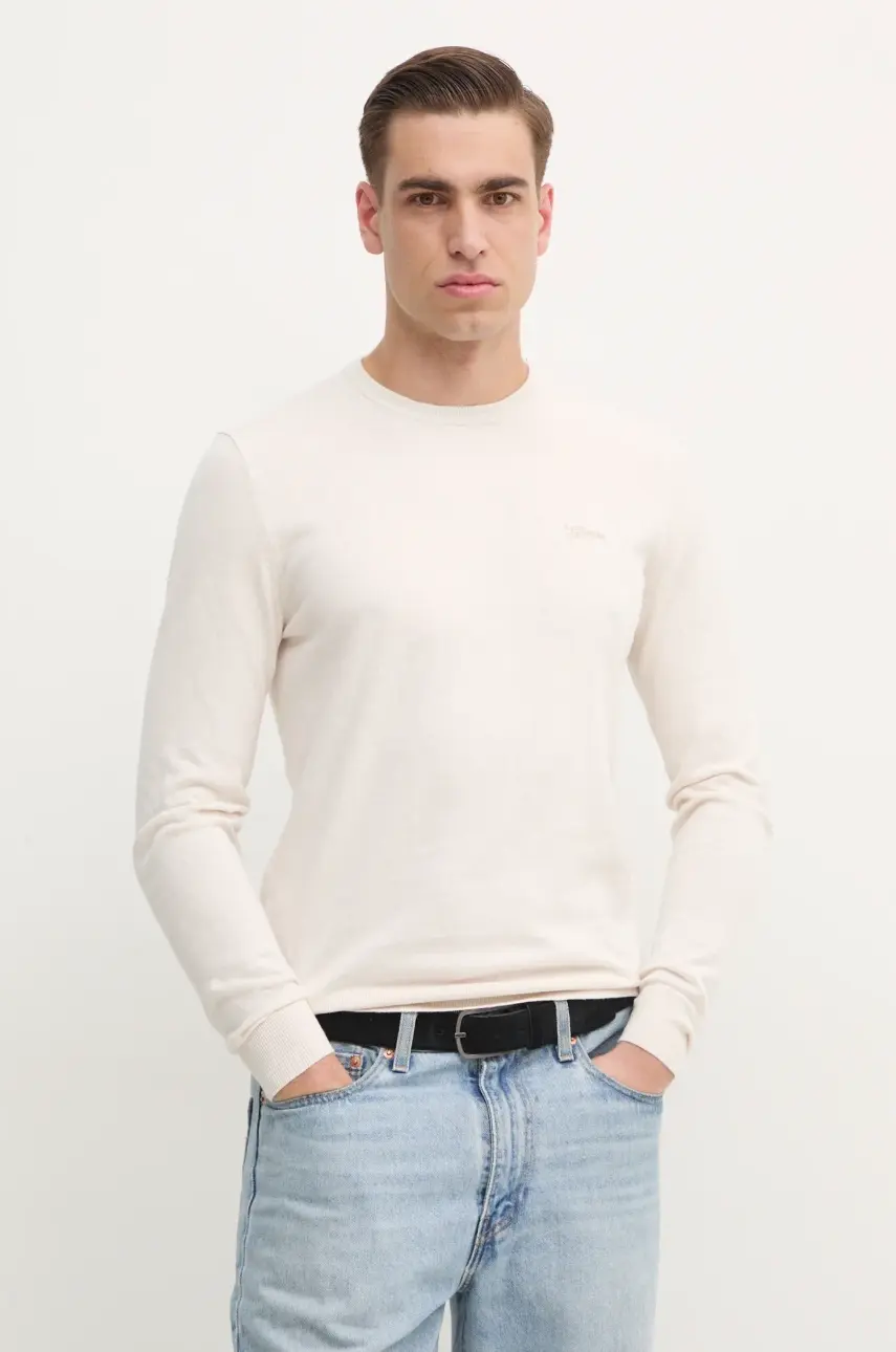 Sveter Guess FERDINAND pánsky, béžová farba, tenký, M5RR00 Z3KI1