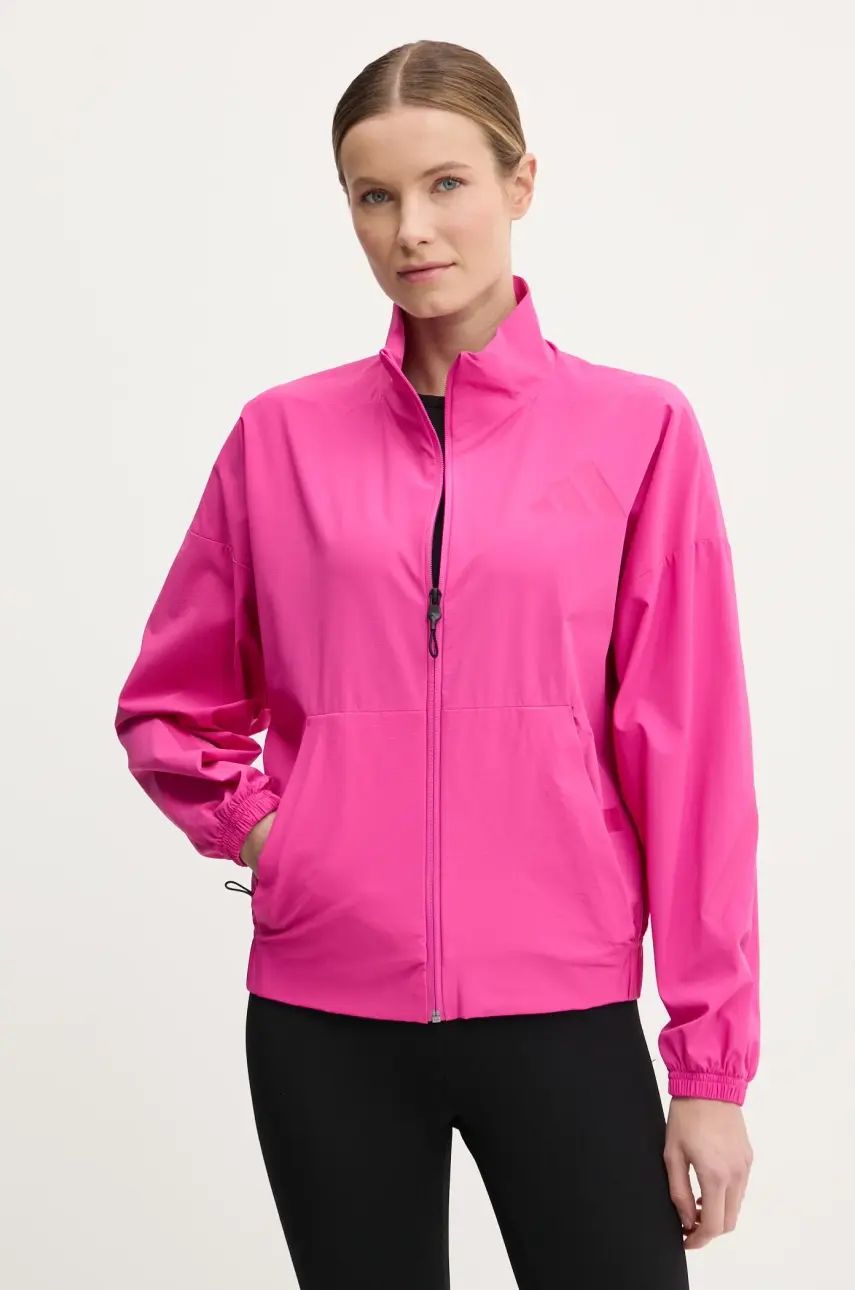 Bunda adidas Z.N.E. dámska, ružová farba, prechodná, JP4191