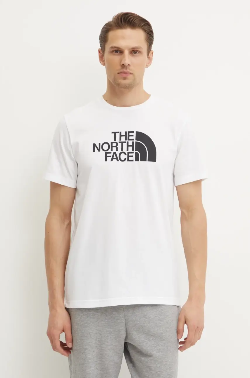 Tričko The North Face Easy pánske, béžová farba, s potlačou, NF0A8A6CFN41
