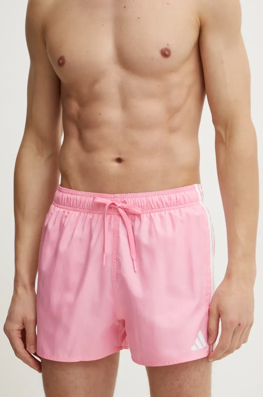 Plavkové šortky adidas 3S BLD SH 3IN ružová farba, JD6520