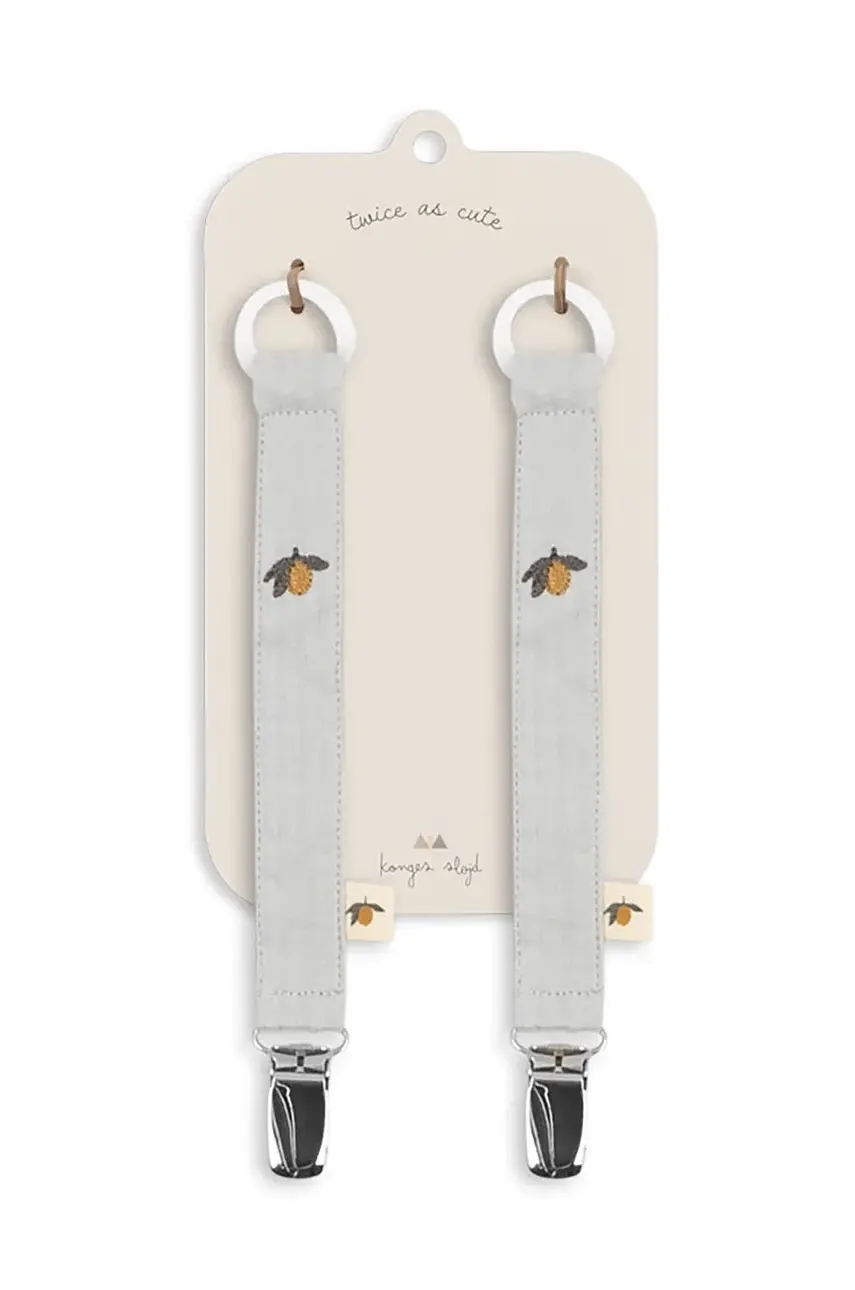 Klip na cumlík Konges Sløjd 2 PACK SEERSUCKER PACIFIER STRAP 2-pak KS102903