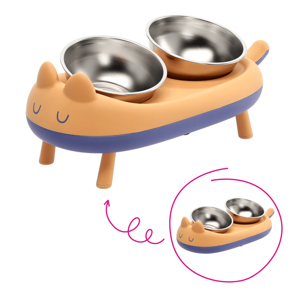 Misky pre psy/mačky na stojane, svetlohnedá/fialová, JABAR