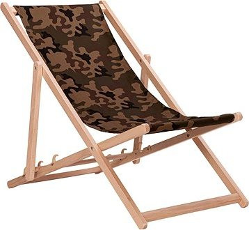 Aga – Drevené skladacie ležadlo Camouflage Brown