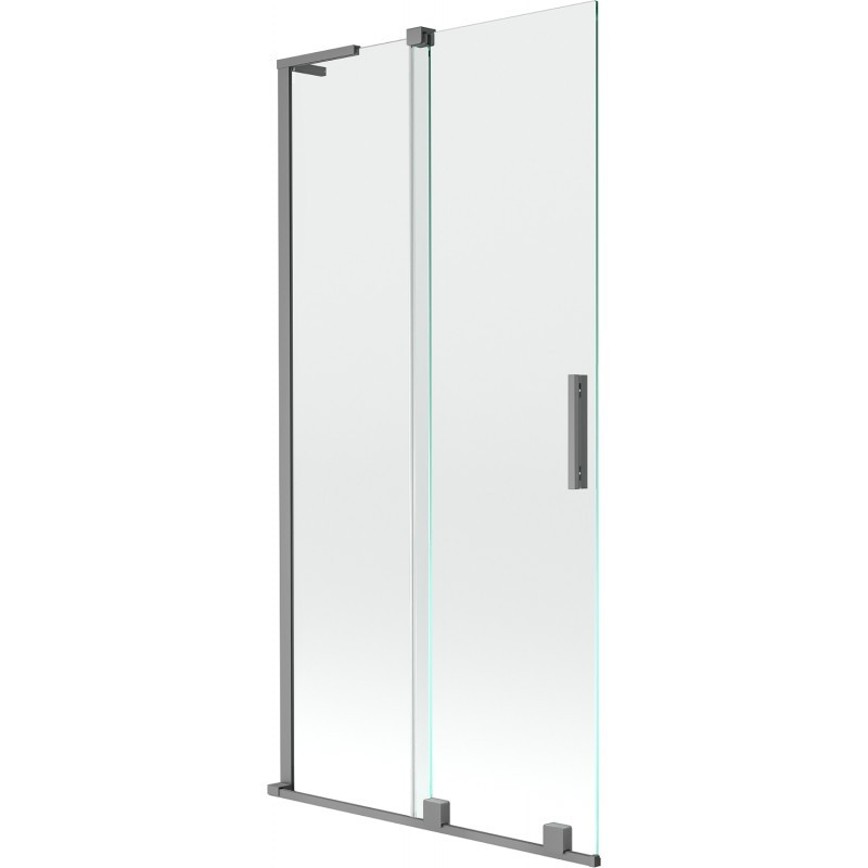 MEXEN/S - Velar L dvojkrídlová posuvná vaňová zástena 90 x 150 cm, transparent, grafit metal 896-090-003-01-95