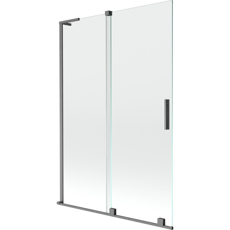 MEXEN/S - Velar L dvojkrídlová posuvná vaňová zástena 120 x 150 cm, transparent, grafit kartáčovaná 896-120-003-01-66