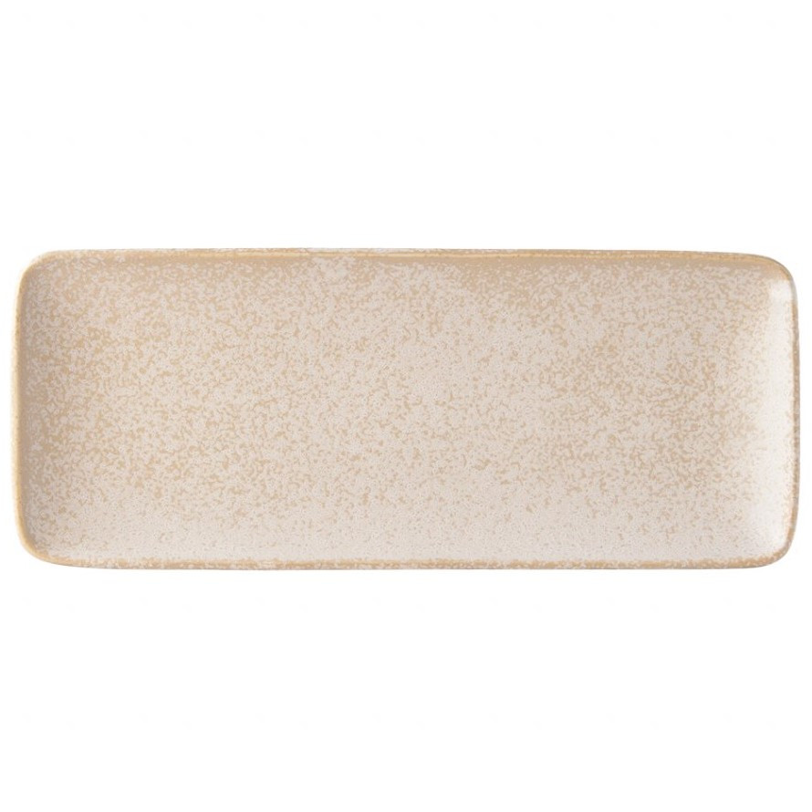 Servírovací tanier WHITE FADE 29,5 x 12 cm, obdĺžnik, čierny, MIJ