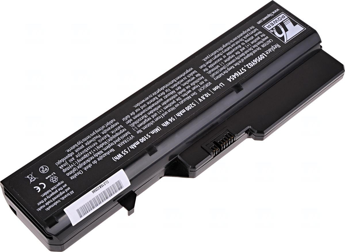 Batéria T6 Power Lenovo IdeaPad G460, G465, G470, G475, G560, G565, G570, G575, 5200mAh, 56Wh, 6cell