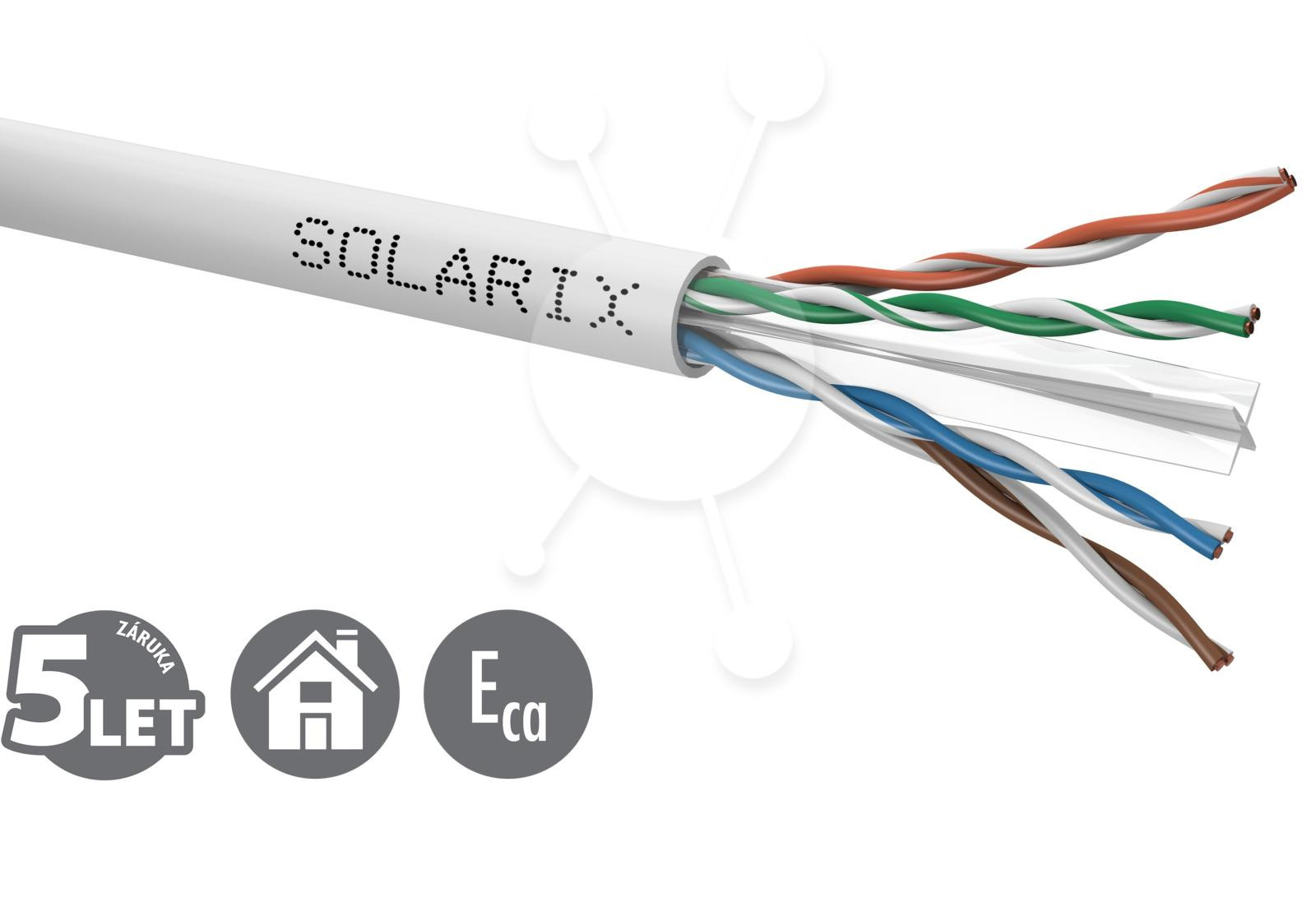 Inštalačný kábel Solarix CAT6 UTP PVC Eca 500m/cievka SXKD-6-UTP-PVC