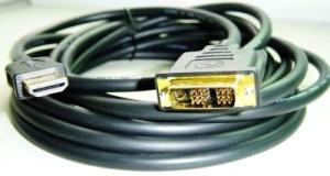 Kábel HDMI-DVI 1,8m, M/M tieň., pozlátené kontakty 1.3