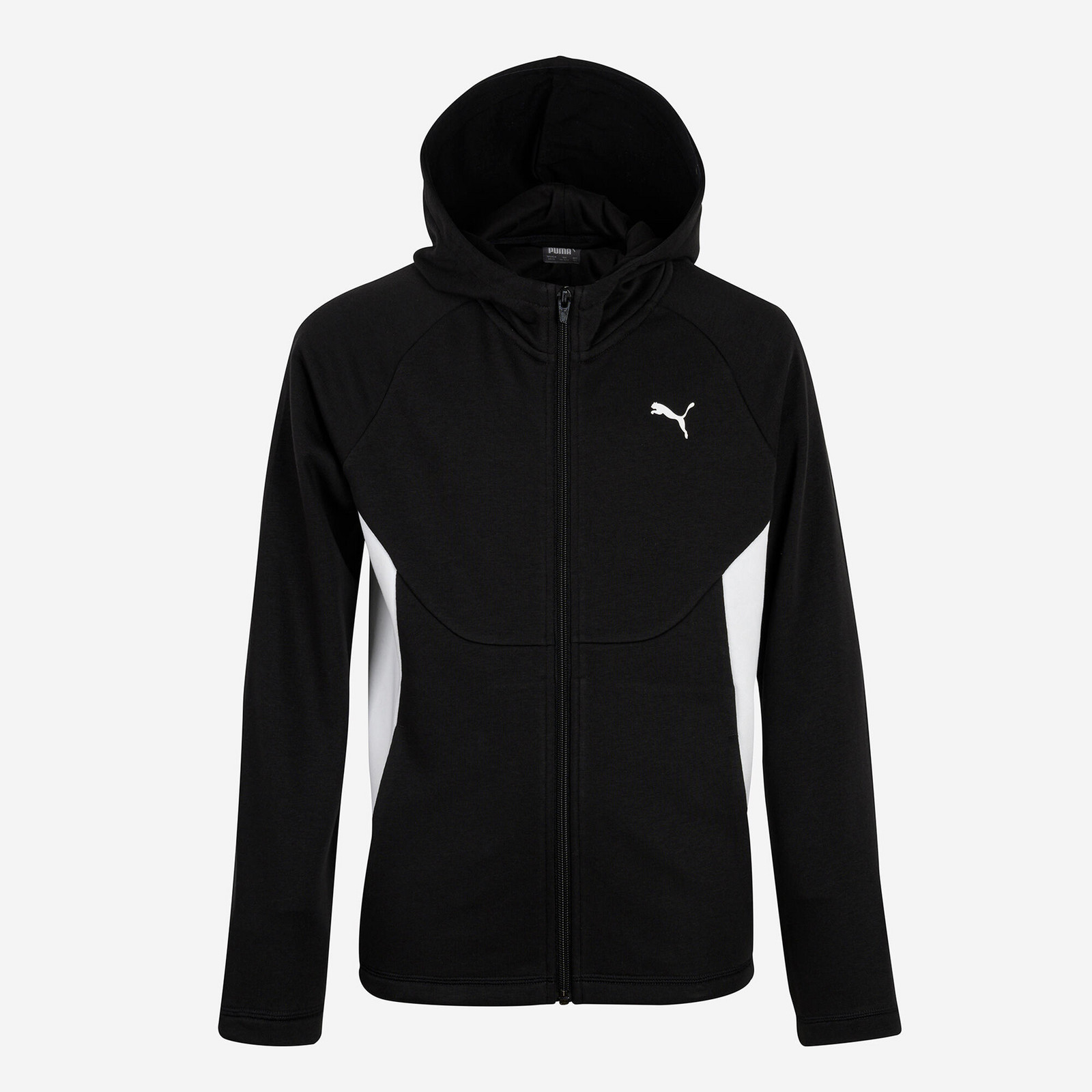 Puma detská mikina na zips s kapucňou čierno-biela