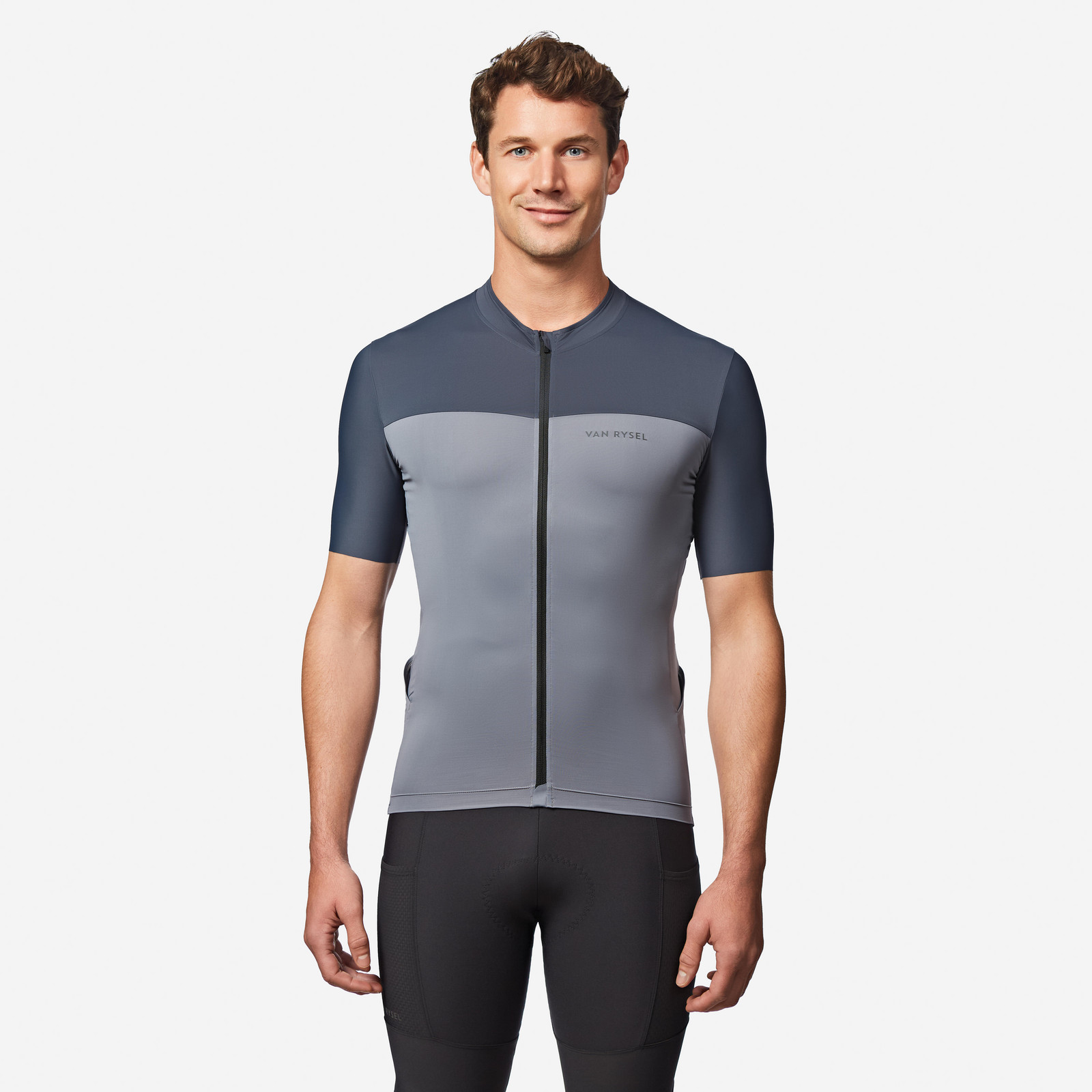 Pánsky letný cyklistický dres Endurance 2 krátky rukáv sivý