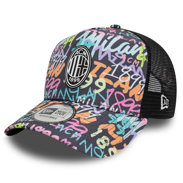 šiltovka New Era 9FORTY AF Trucker Grafiti AC MILAN BLACK - UNI