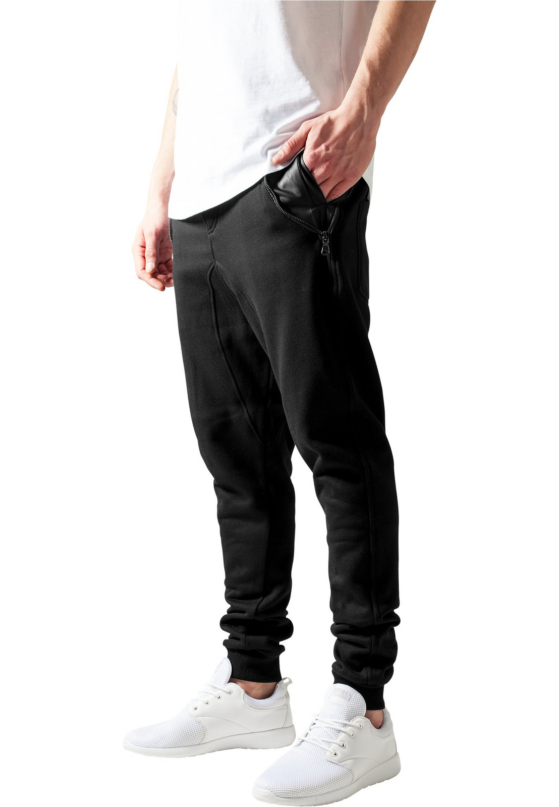 Leather zip pocket blk/blk
