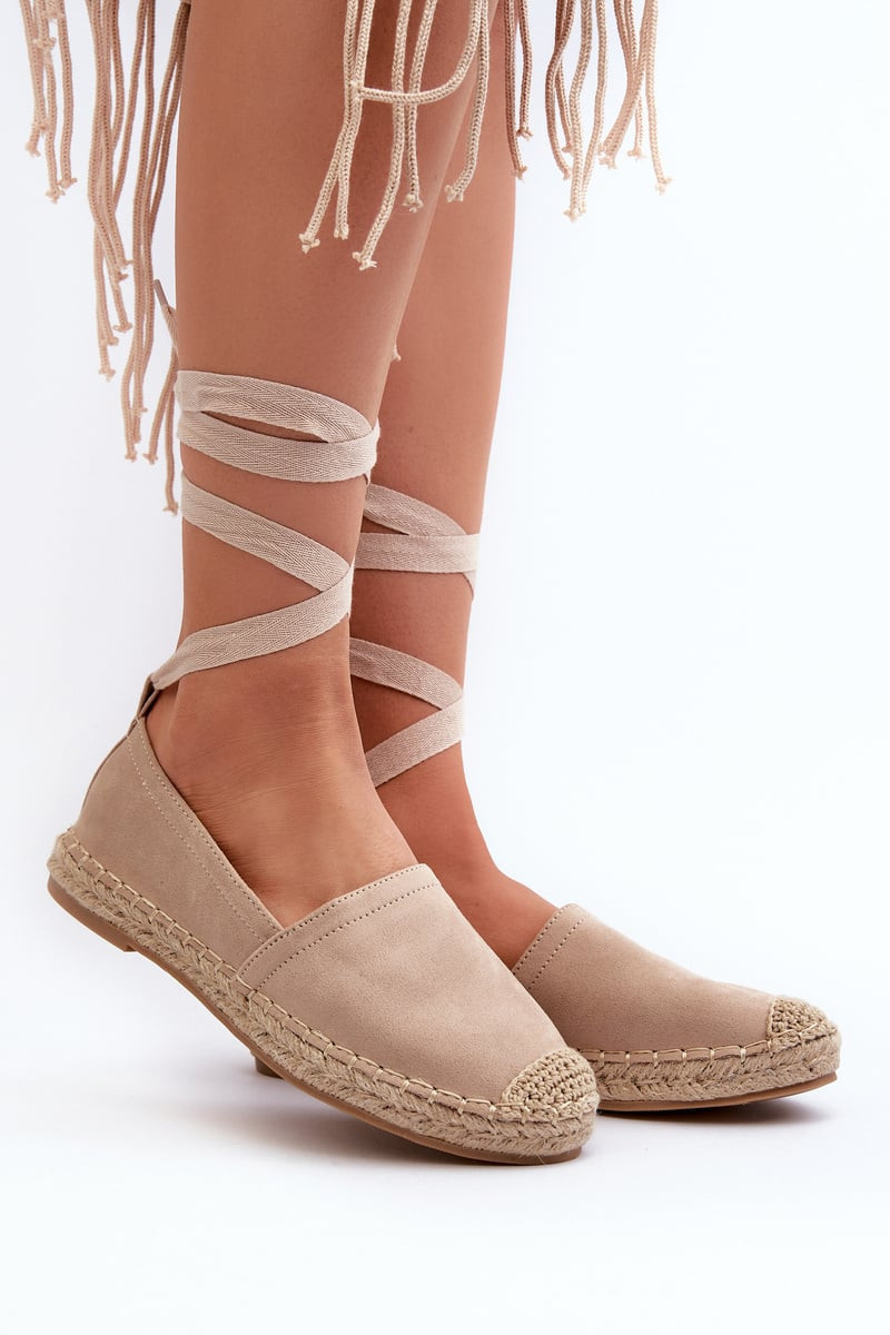 FB1 Bonded Suede Espadrilles Beige Ismanne