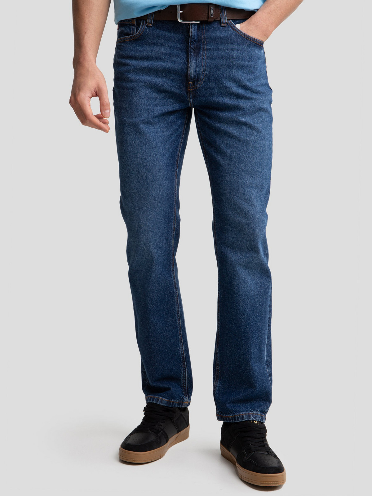 Big Star Man's Straight Trousers Denim 190127 571 Navy Blue