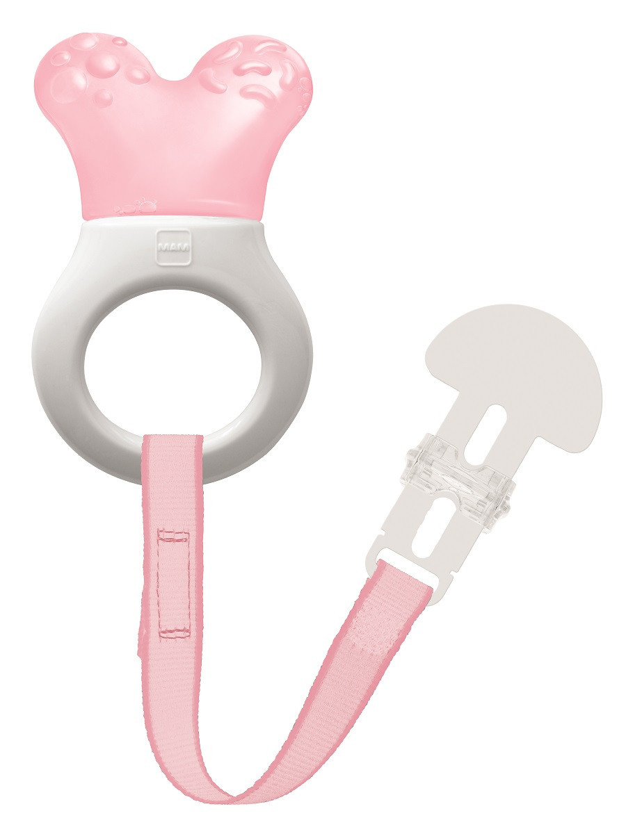 MAM Hryzátko s opaskom Mini Cooler&Clip 2+, ružové