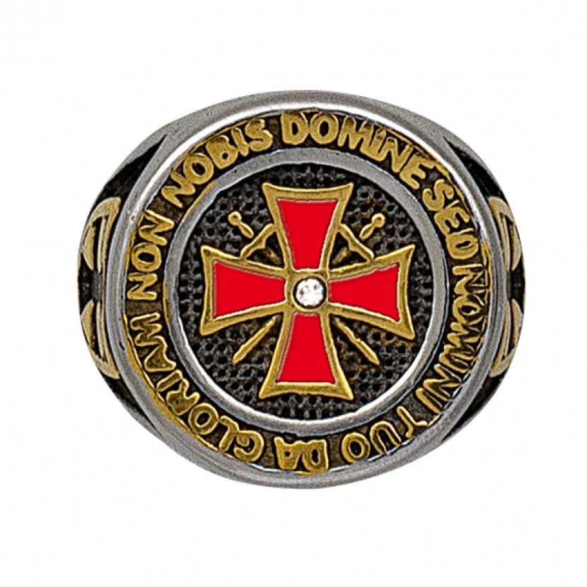 Templársky pečatný prsteň Tole 10 - sivý-zlatý, 19