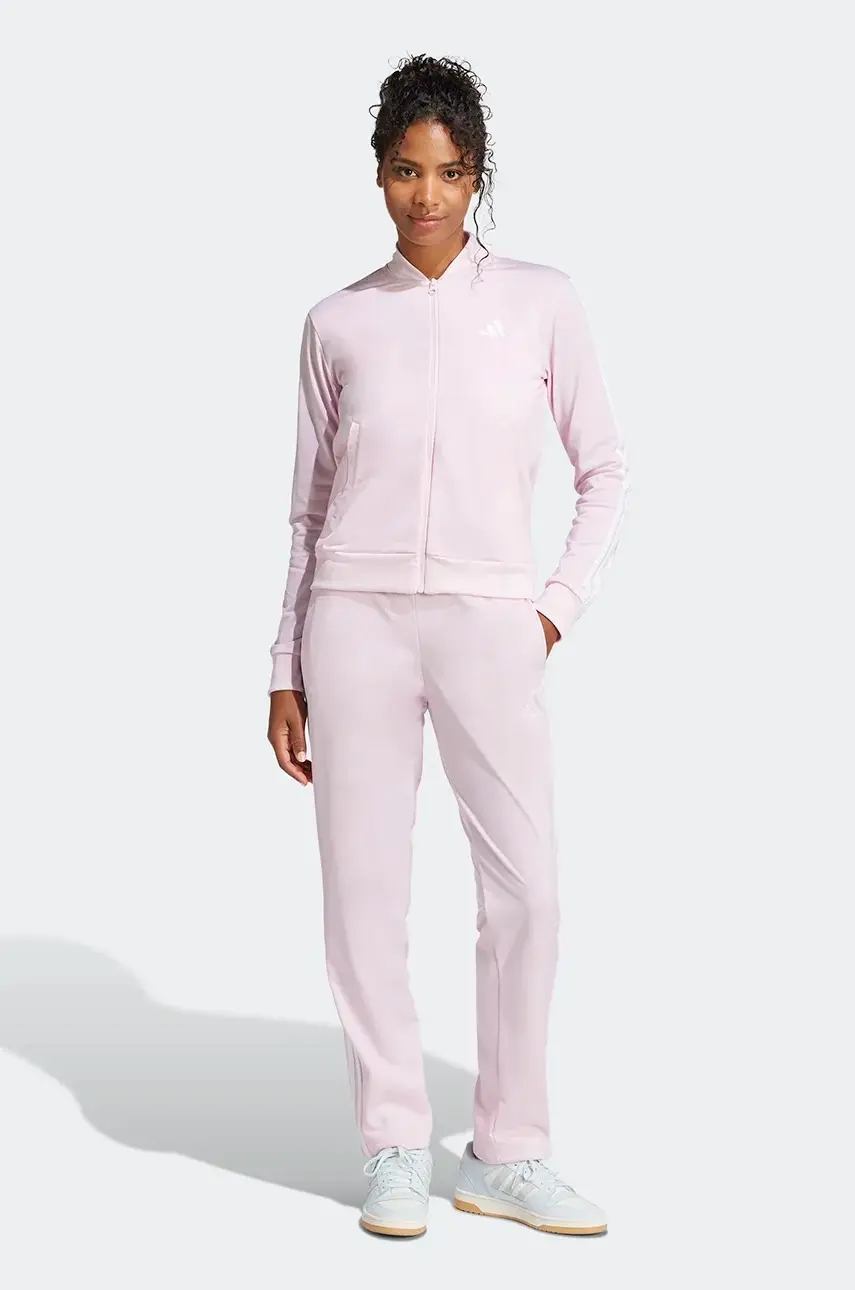 Tepláková súprava adidas 3-Stripes dámsky, ružová farba, JD5437