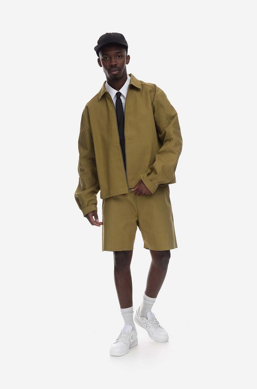 Bavlnená bunda ROA RBM0024FA22-A22, zelená farba, prechodná, oversize