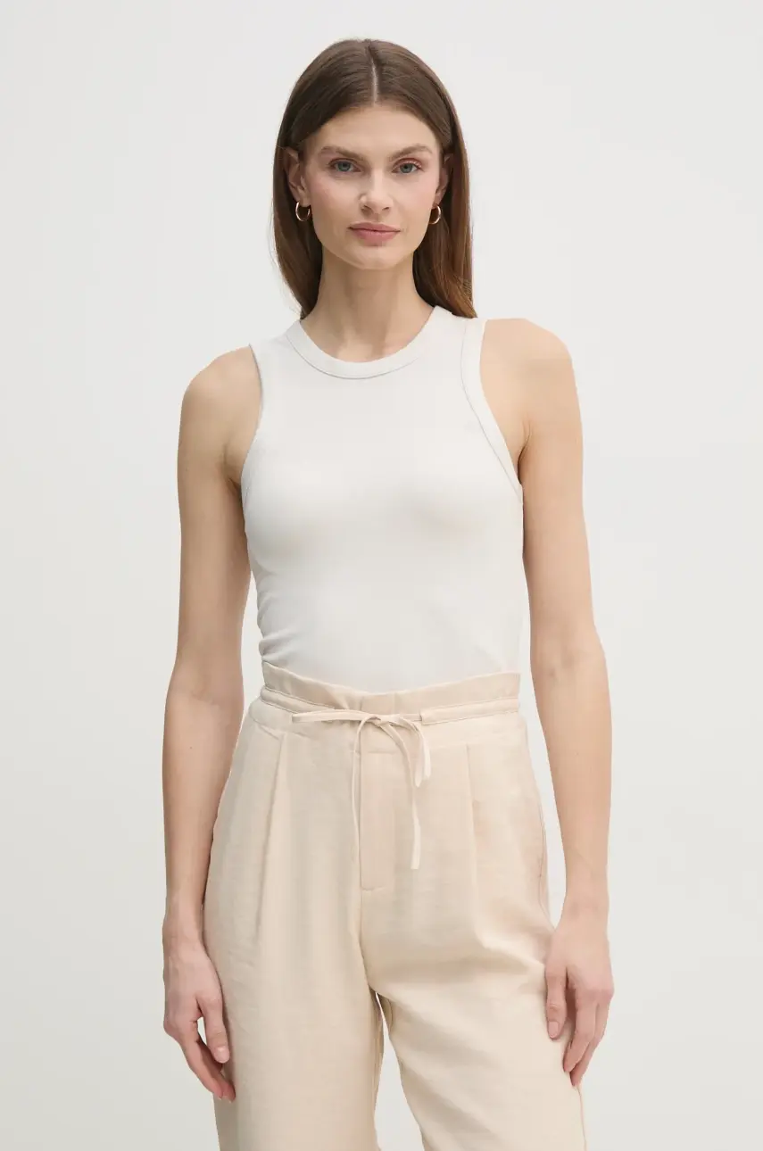 Top Calvin Klein Jeans dámsky, béžová farba, J20J225315