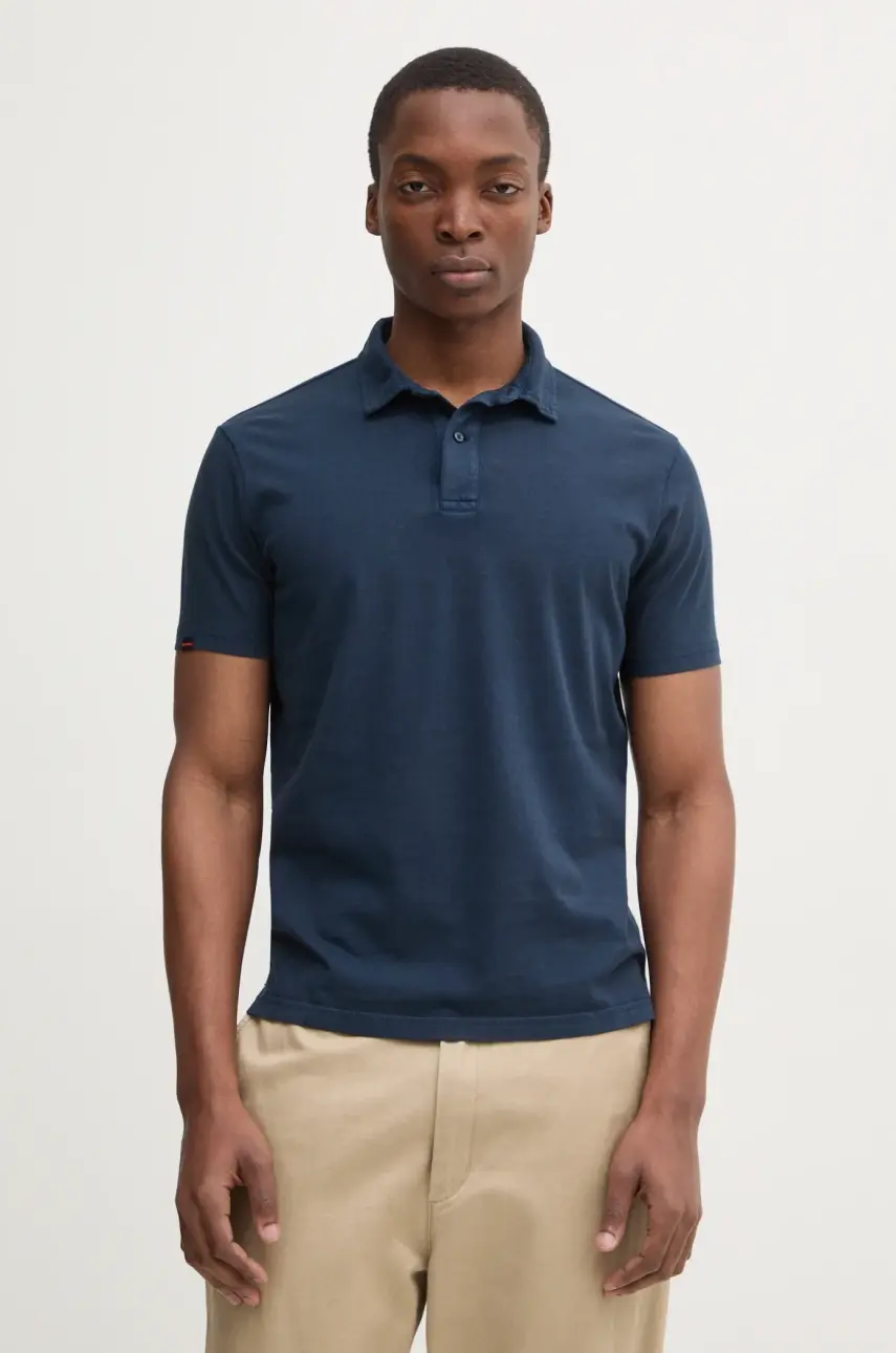 Bavlnené polo tričko Superdry tmavomodrá farba, jednofarebný, M1110440A-98T