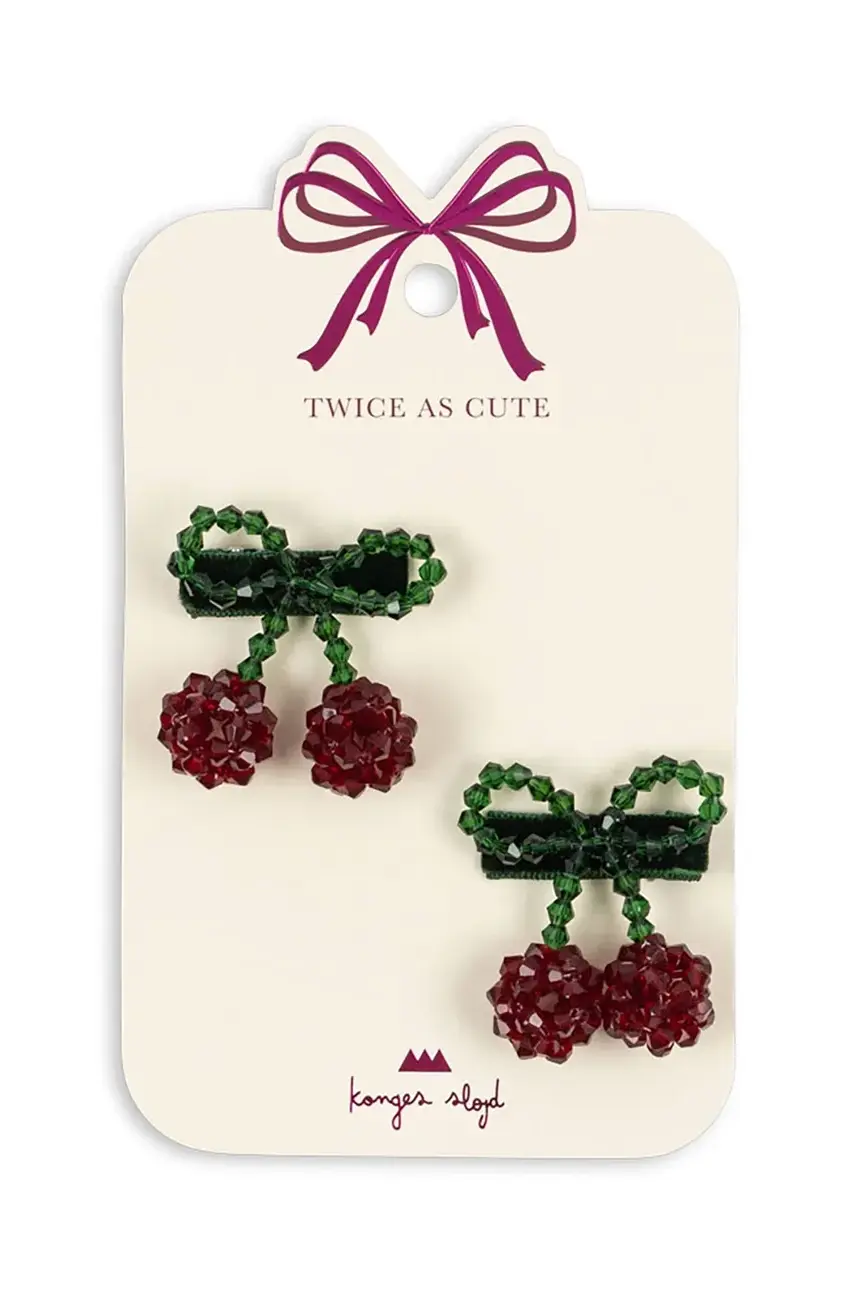 Detské sponky Konges Sløjd 2 PACK CHERRY HAIR CLIP 2-pak KS103014