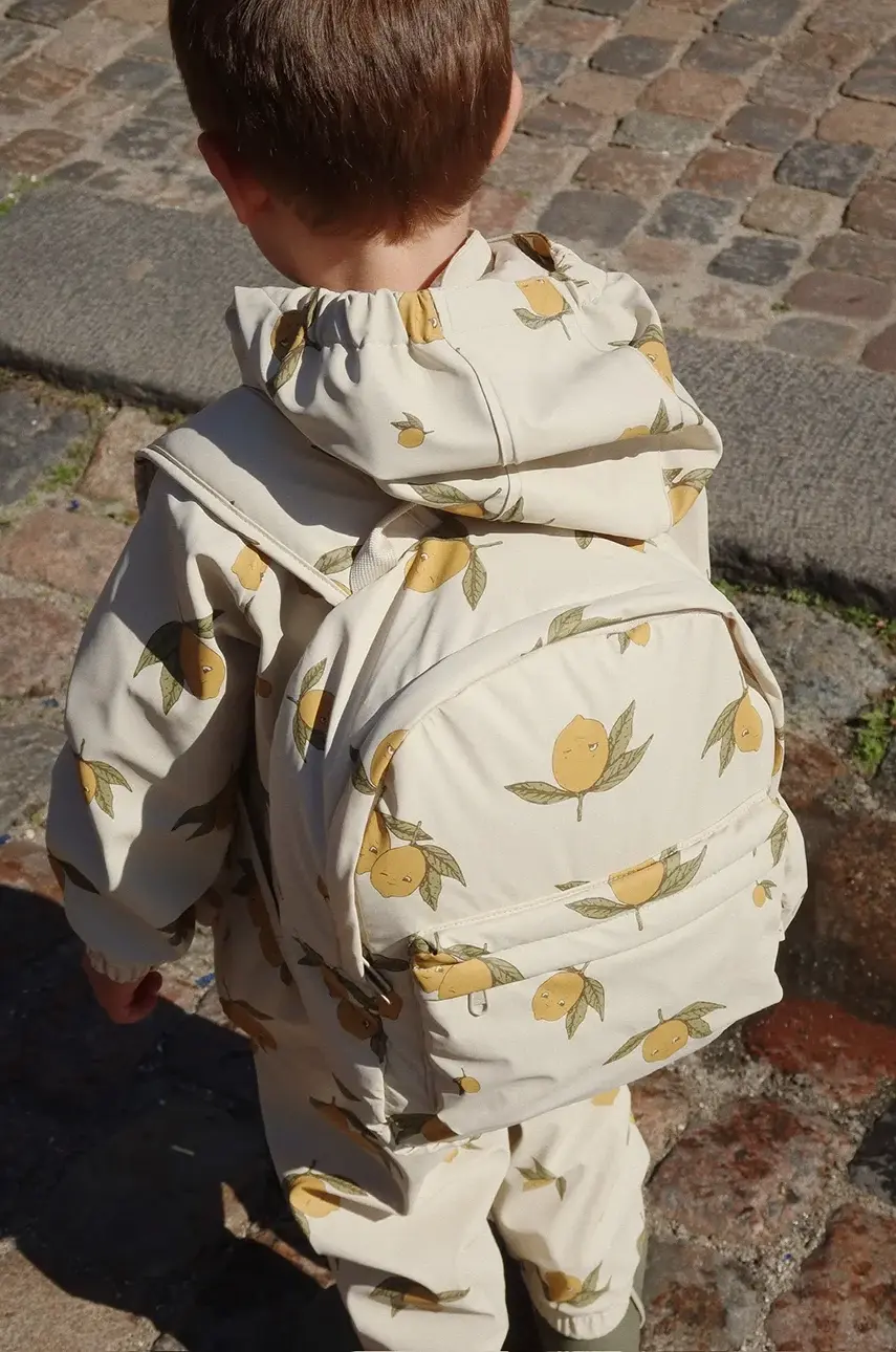 Detský ruksak Konges Sløjd RAINY KIDS BACKPACK MIDI béžová farba, veľký, vzorovaný, KS102580