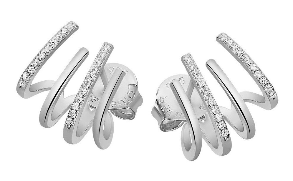 Lotus Silver Trblietavé strieborné náušnice s čírymi zirkónmi Earparty LP3344-4/1