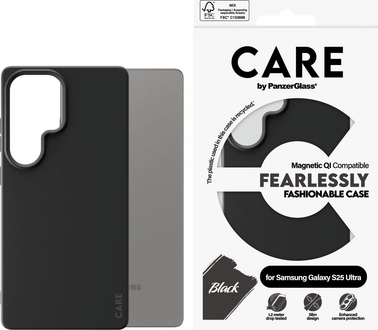 PanzerGlass CARE kryt Samsung Galaxy S25 Ultra Fearlessly čierny QI