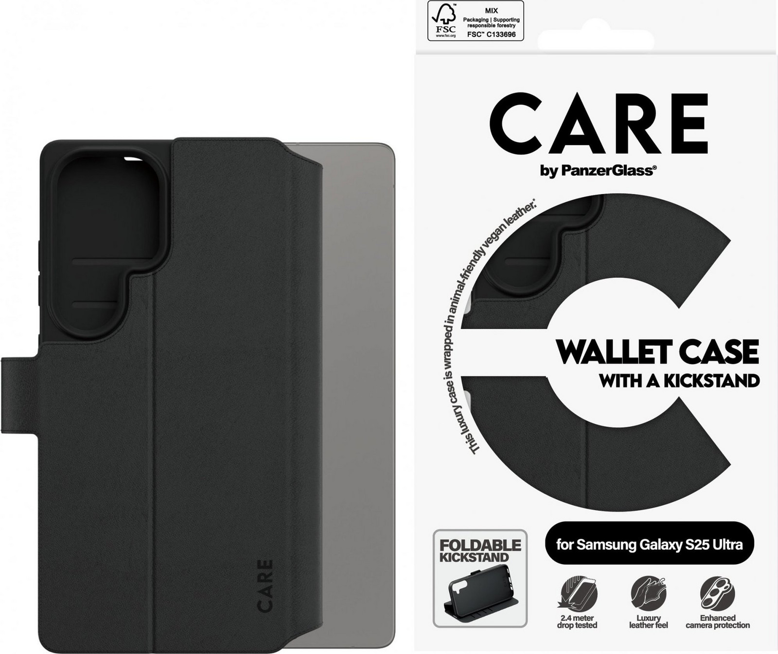 PanzerGlass CARE puzdro Samsung Galaxy S25 Ultra Wallet Kickstand