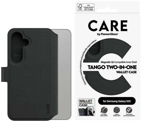 PanzerGlass CARE puzdro Samsung Galaxy S25 Tango 2 v 1 Wallet QI