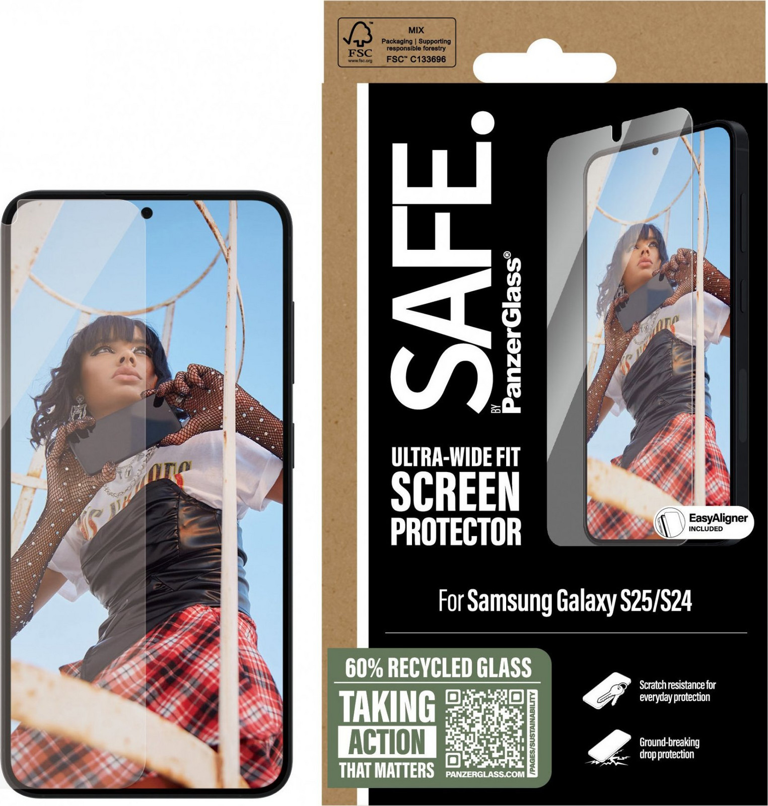 PanzerGlass SAFE Samsung Galaxy S25 s inštalačným rámčekom