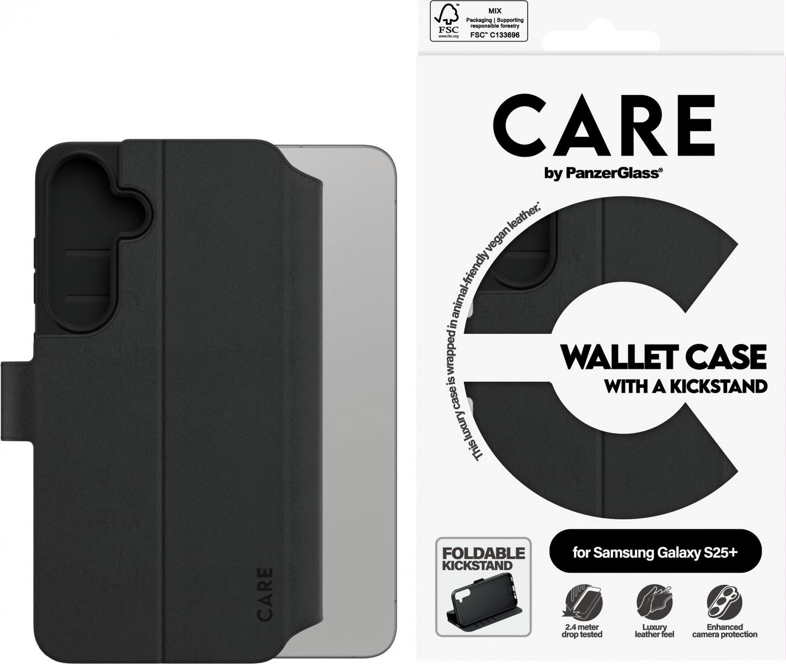 PanzerGlass CARE puzdro Samsung Galaxy S25+ Wallet Kickstand