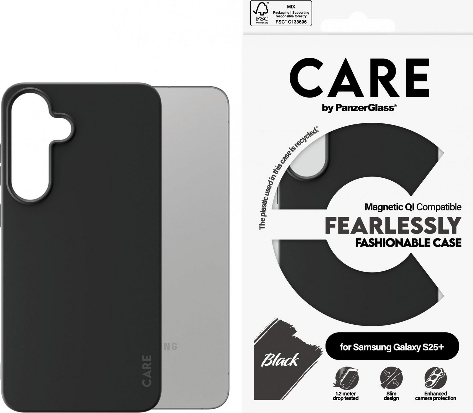 PanzerGlass CARE kryt Samsung Galaxy S25+ Fearlessly čierny QI